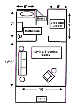 Assisted Living Facility - Studio Floorplan